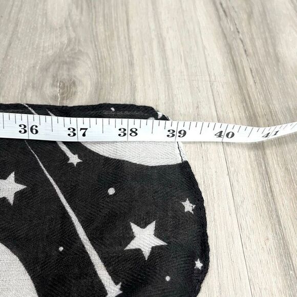KillStar Scarf Women’s OS Black and White Celestial Moon Print Lightweight - Picture 3 of 4